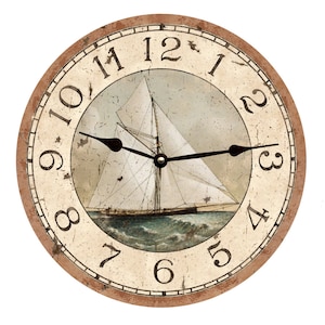 Reloj de velero hecho a mano / Perfecto para habitaciones con temática náutica