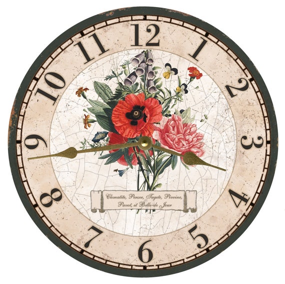 French Bouquet Clock - Wall Clock In French French Bouquet Clock - Wall Clock In French