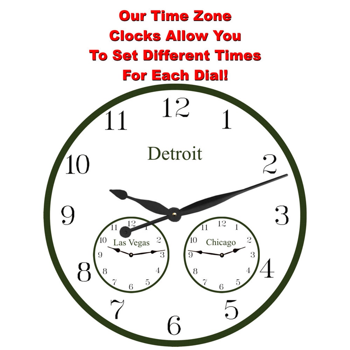 Time Zone Clock Two Time Zones Clock 23 Clock Etsy
