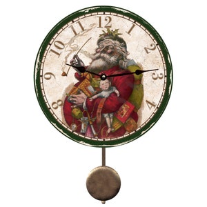 Old Fashion Santa Weihnachten Pendeluhr