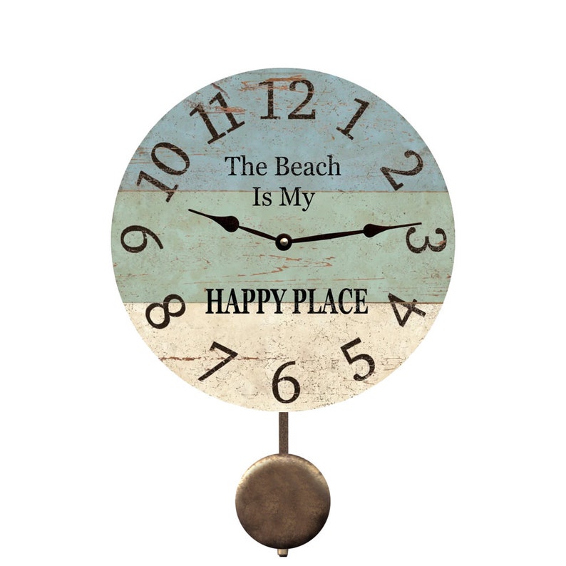 The Beach is My Happy Place Clock Etsy
