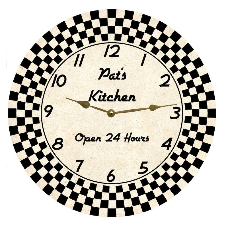 Retro Kitchen Clock Personalized Clock Etsy