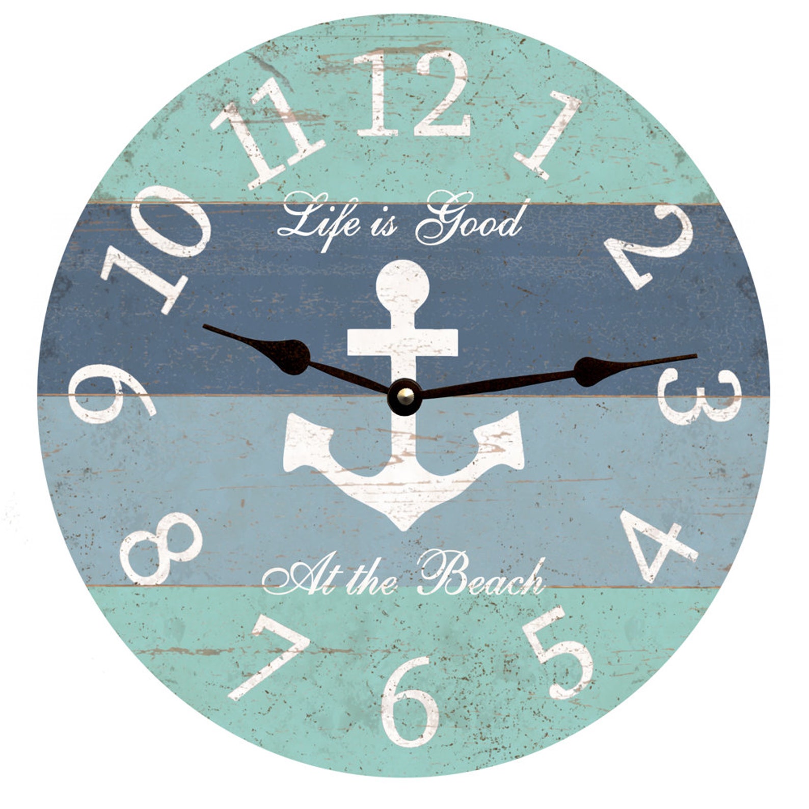 Nautical Anchor Wall Clock Personalized Etsy