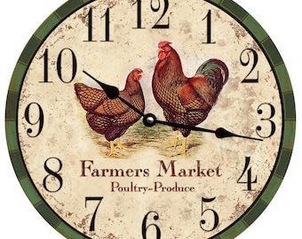 Farmers Market Clock- Market Clock- Kitchen Clock