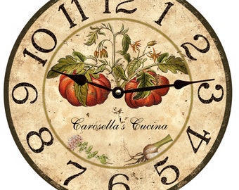 Horloge de cuisine italienne personnalisée