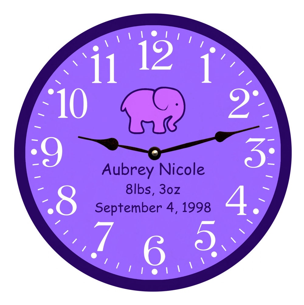 Baby Girl Nursery Clock Personalized Nursery Clock Etsy