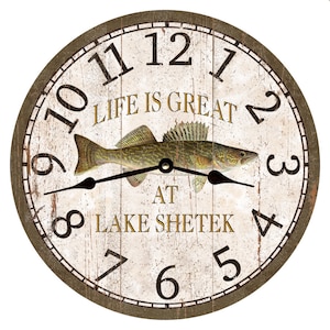 Walleye Clock- Personalized Walleye Clock