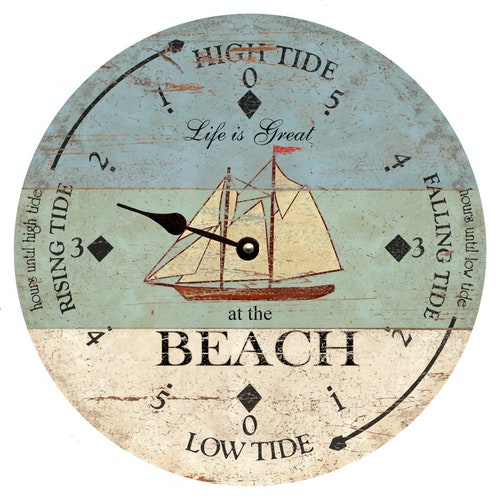 Tide Clock Personalized Beach Tide Clock Etsy