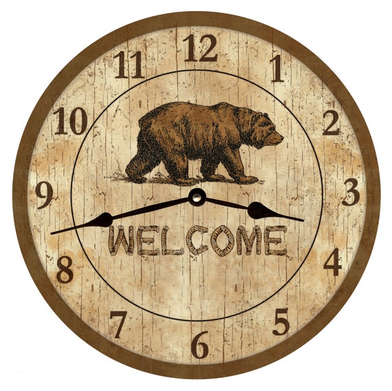 Huge Wooden Black Bear Wall Clock Huge Wooden Black Bear Wall Clock