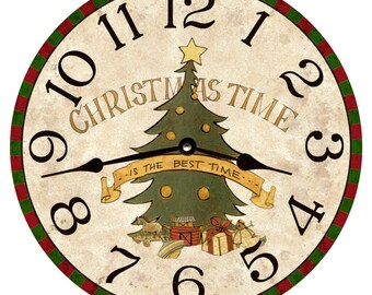 Christmas Clock- Red and Green Clock