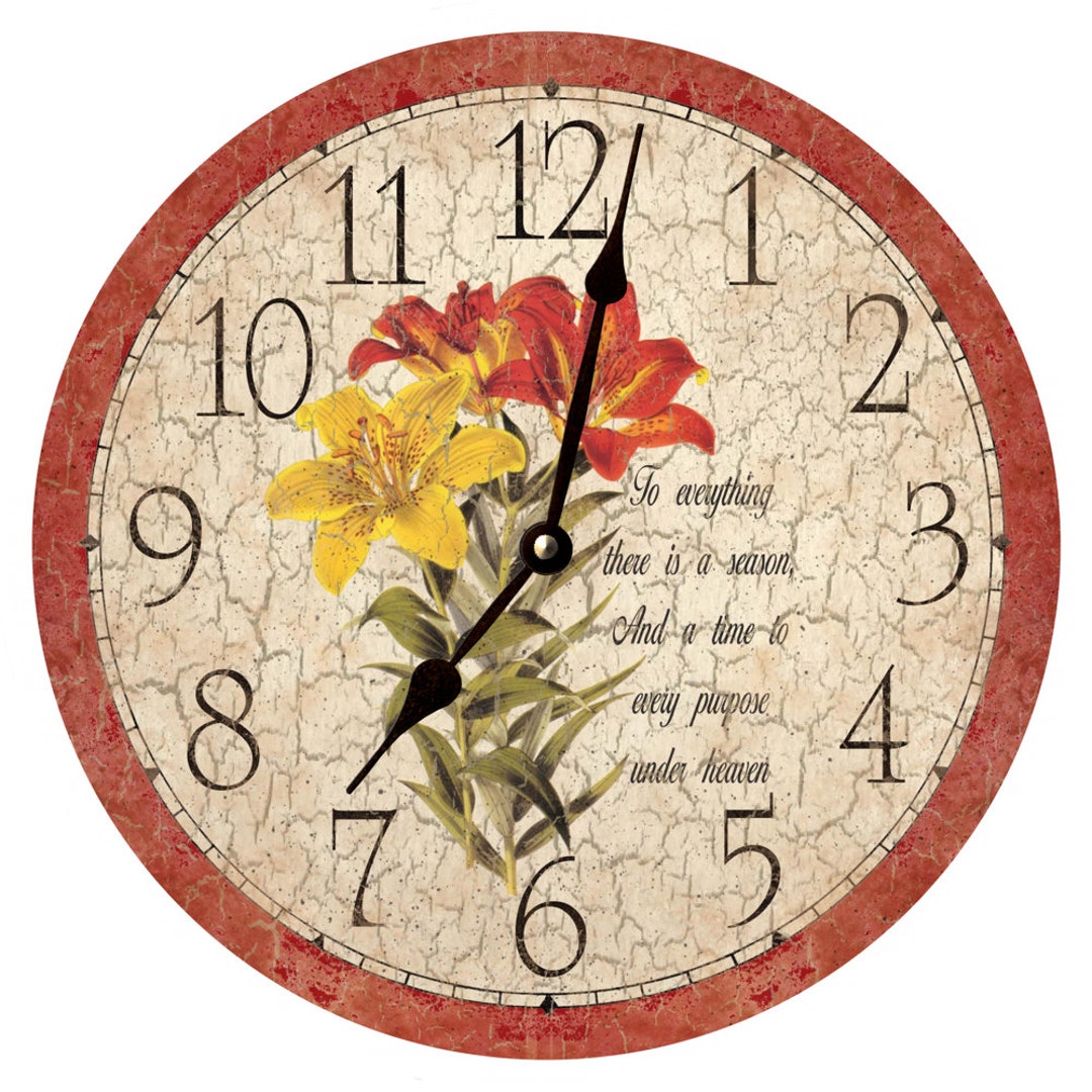 Lily Clock Religious Purpose Clock to Everything There is a Season Etsy