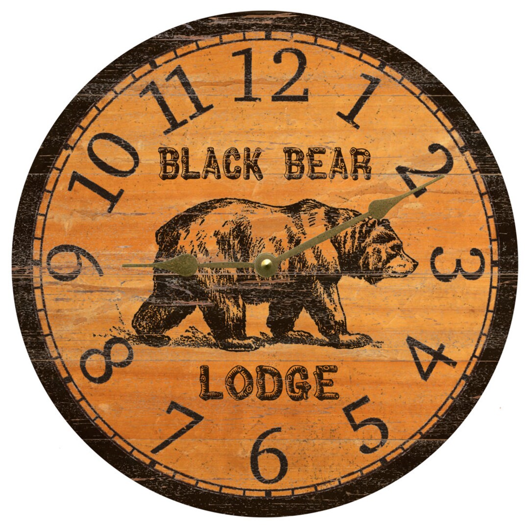 Black Bear Clock Personalized Black Bear Clock Bear Clock Etsy