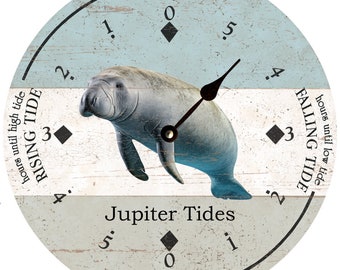 Tide Tracking Clock – Manatee Theme for Coastal Homes
