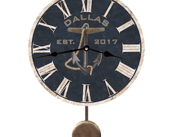 Personalized Anchor Pendulum Wall Clock