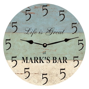 5 O Clock Personalized Beach Clock