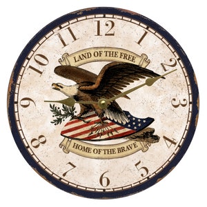 Eagle Wall Clock with gold hands