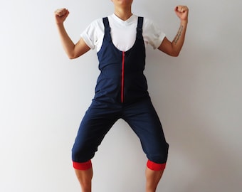 romper with suspenders