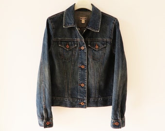 Chaqueta vaquera vintage entallada: Chaqueta vaquera vaquera corta estilo western (XS/pequeña)
