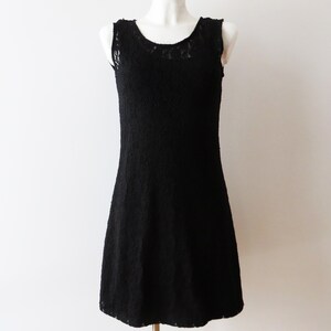 Vintage 90s Little Black Dress Black Lace Mini Gown Summer LBD Dress Mod Cocktail Dress Sexy Dancing Dress Fitted Lace Dress Gift for Her