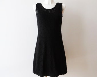 90s Black Lace Mini Dress: Vintage LBD Cocktail Gown