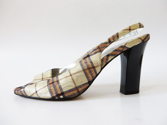 plaid slingback shoes
