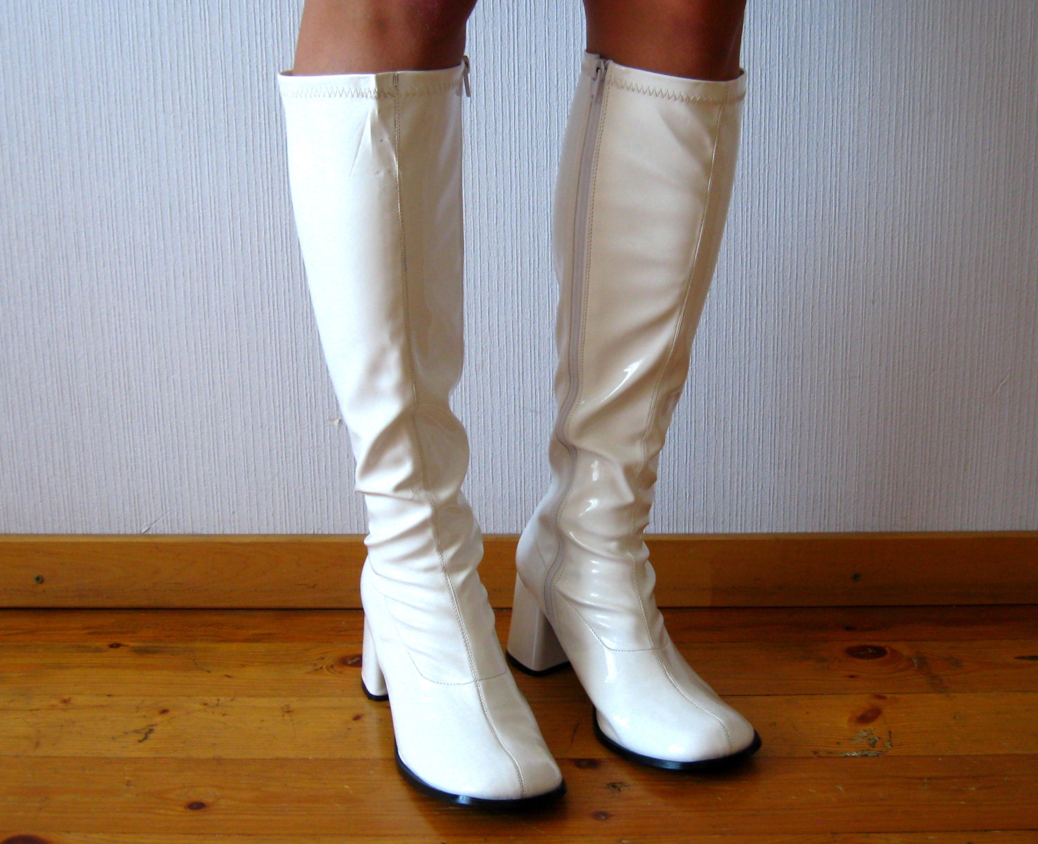 tall white boots cheap