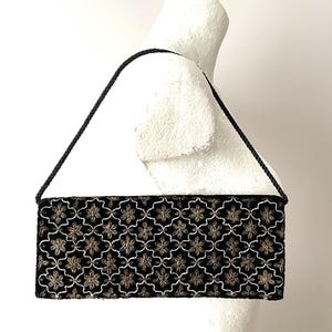 Petit sac à main en velours noir, sac à main pour femme brodé, pochette de théâtre de bal d'opéra, sac de fête en tapisserie, sac végétalien gratuit, idée cadeau