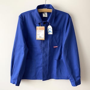 NOS Blue work jacket, workers jacket, royal blue cotton workwear, work clothes, artist wear, chore jacket, gift idea for him, medium