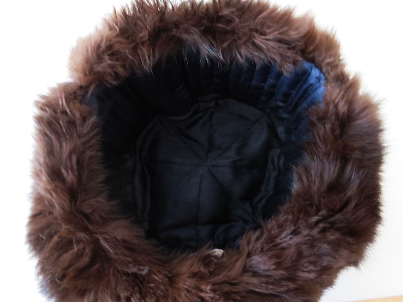 Ushanka Hat Ear Flaps Trapper Trooper Rabbit Fur Winter Hat Soviet Vintage 70s Chocolate Brown Traditional Russian Winter hat Gift for Her