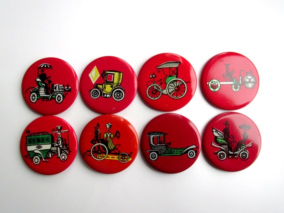 made in USSR Vintage soviet pin badges 1970s. retro cars