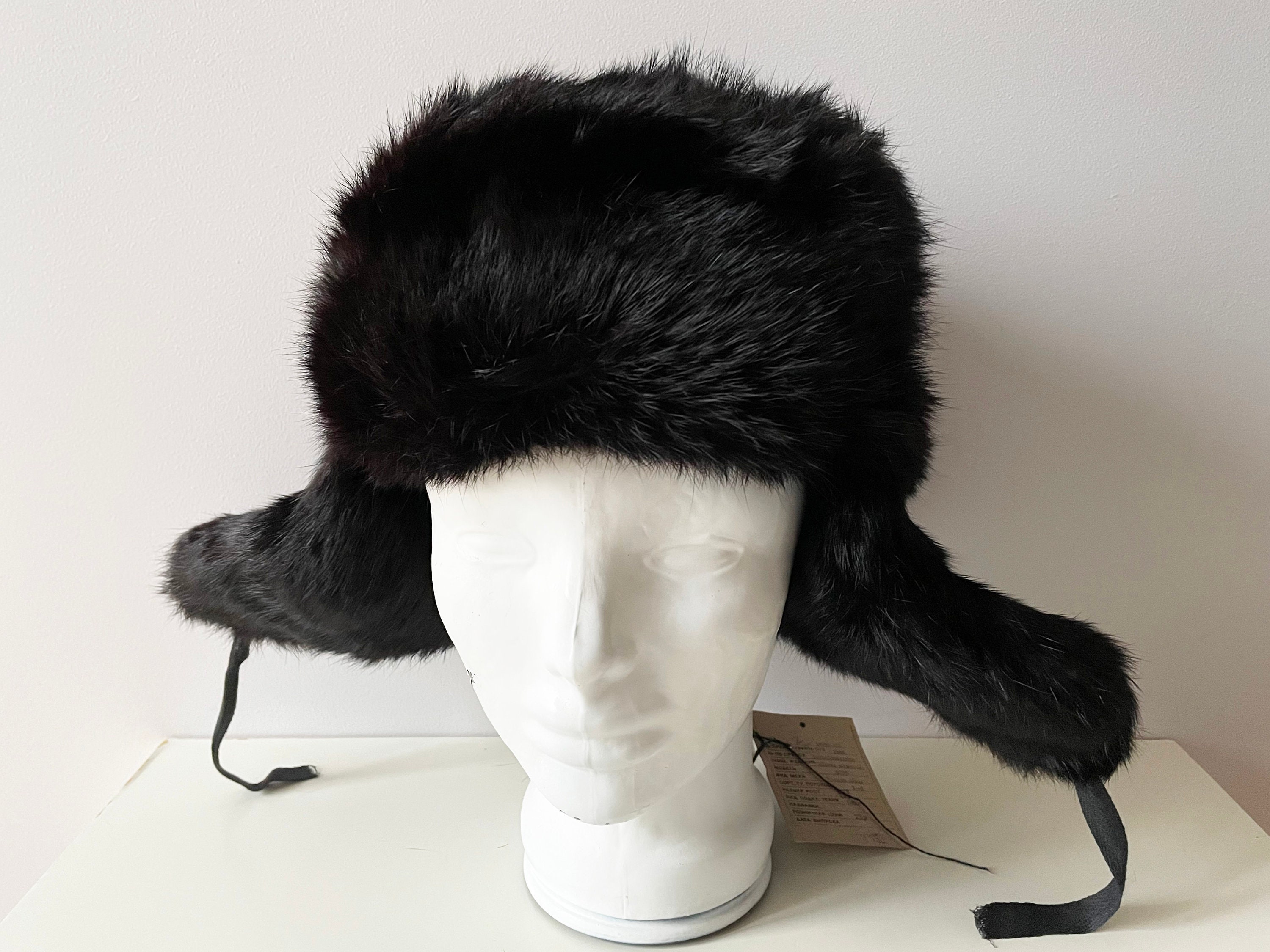 Rare Vintage 90s Soviet Russian Genuine SABLE FUR & Suede USHANKA Trapper Hat Amazon.com: Winter Hat Russian Rabbit Fur Ushanka Brown-54  main image 2