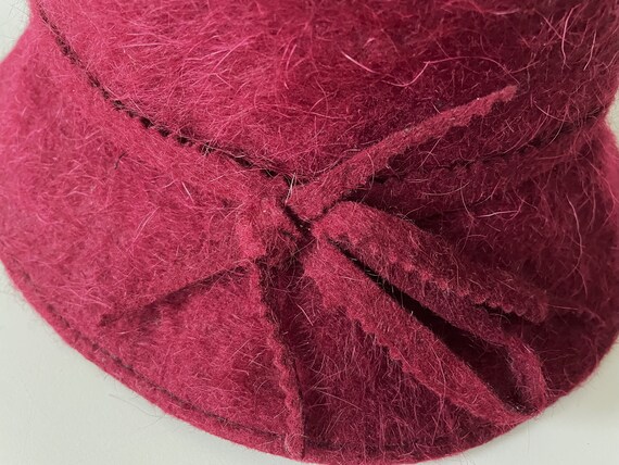 Chapeau Cloche Vintage Violet - 70% Mohair, 30% Laine - Taille 57,5 Cm - Style Rétro élégant