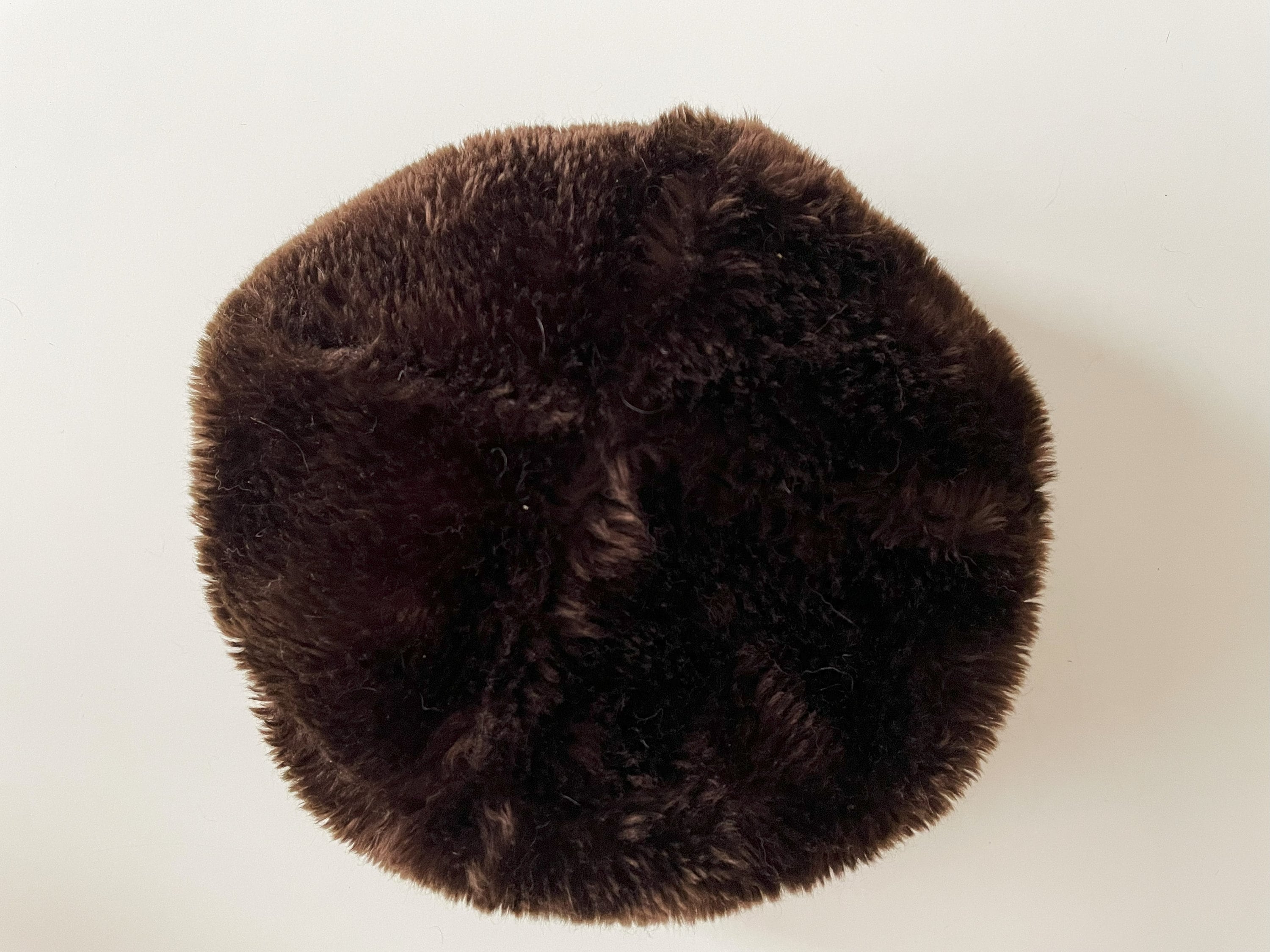 retro vegan  fur brown beret hat Vintage 1960s Faux Fur Beret, Chic Vegan Fur Hat, Parisian  main image 4