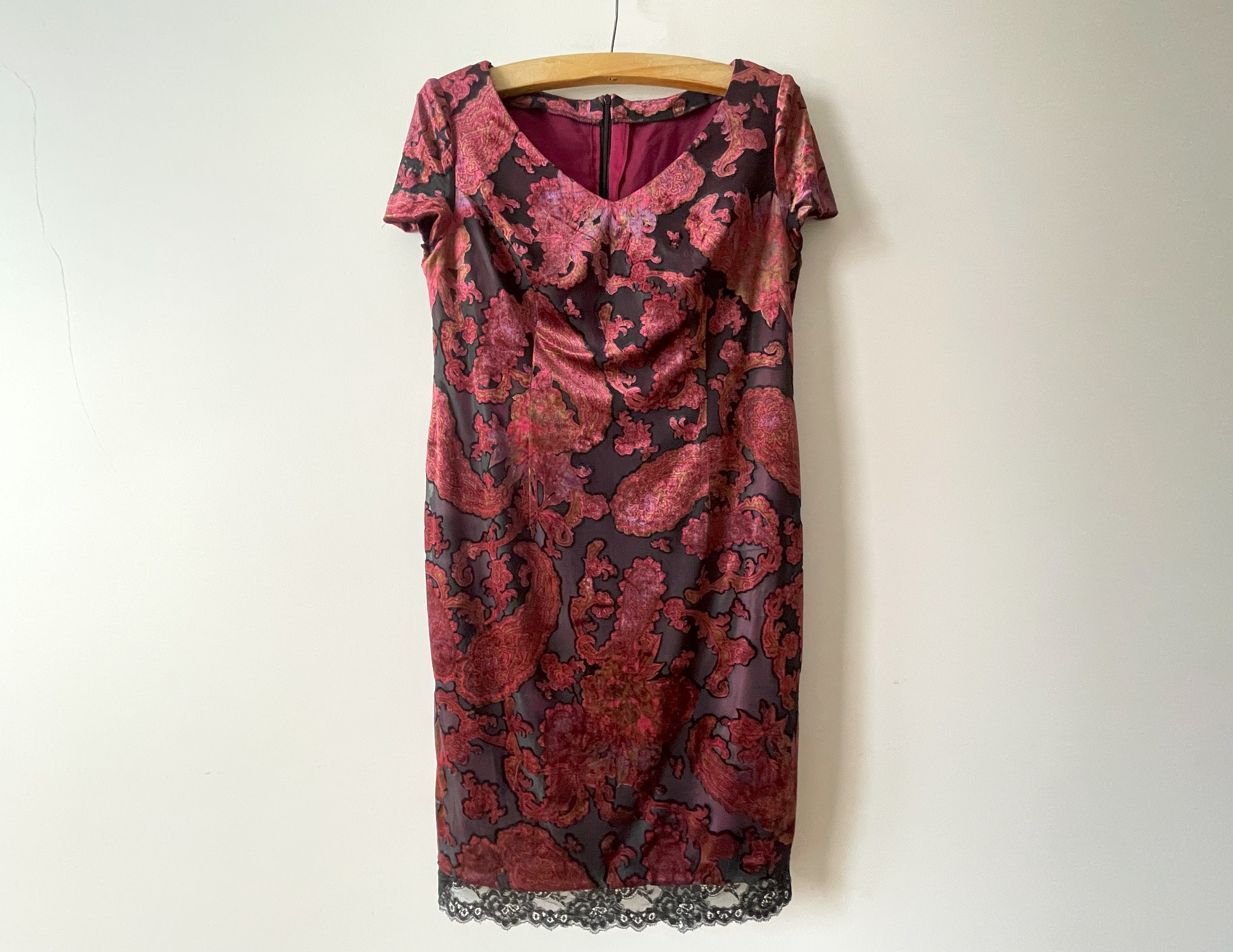 vintage burgundy velvet dress Vintage 1930s Long Sleeve Red Velvet Dress – Very Breezy main image 0