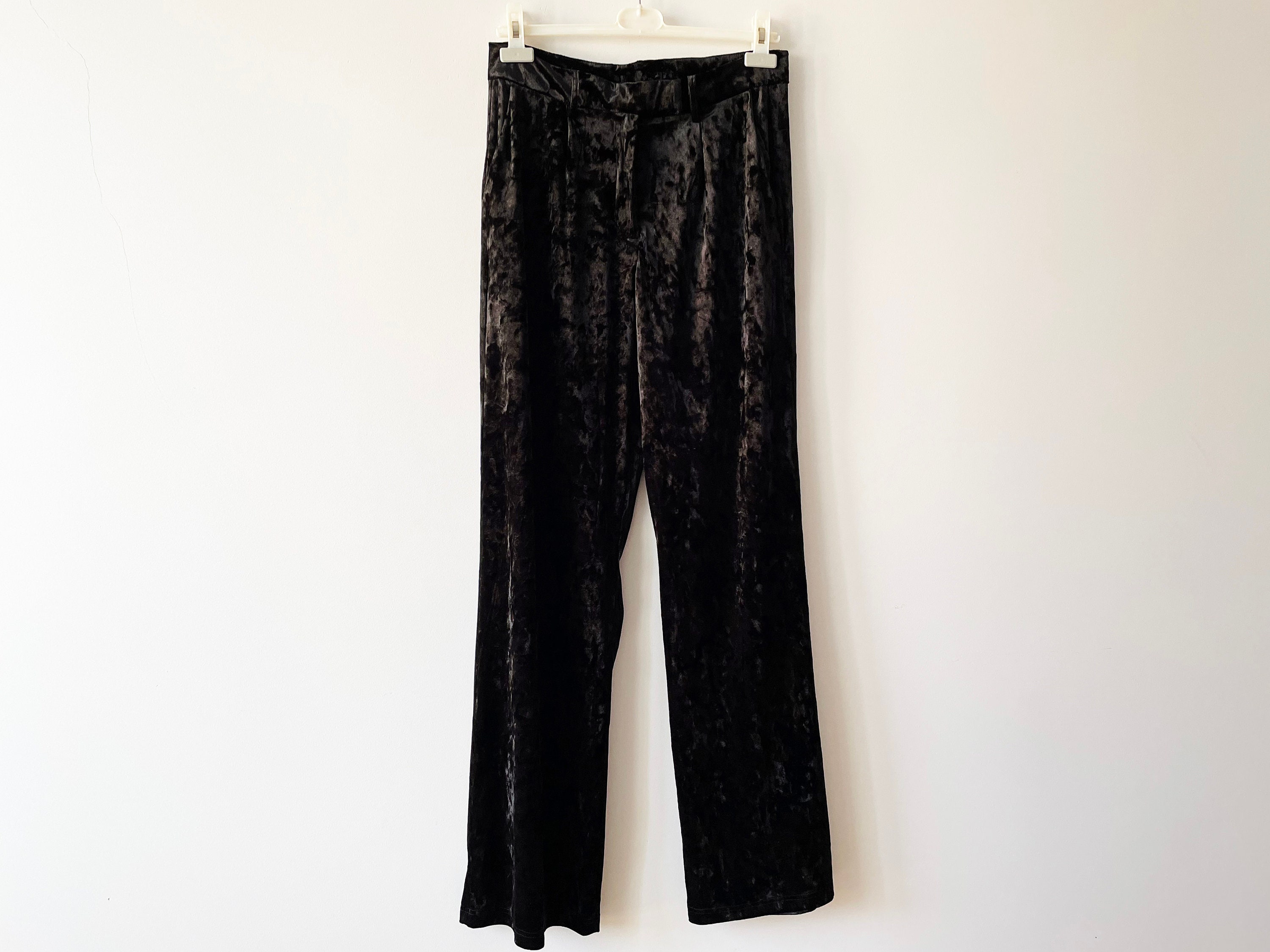 90s Velvet Business Casual Pants 90s Velvet Slacks Velvet Boot Cut