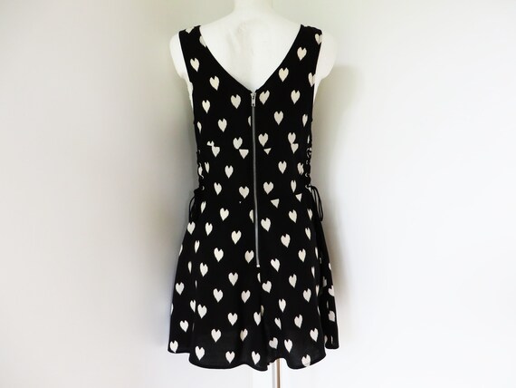 Black Mini Playsuit Summer Jumpsuit Women Hearts … - image 4