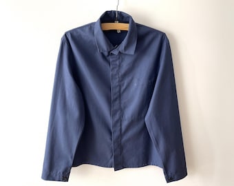 Vintage Navy Blue Cotton Work Jacket - Size Medium