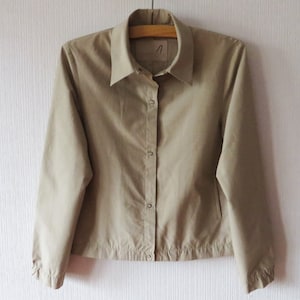 Beige Women Jacket Beige Gray Blazer Push Buttons Jacket Beige Windbreaker Lightweight Jacket Summer Blazer Medium Size Blazer