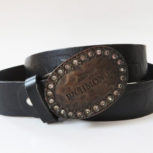 Thick Leather Belt Leather Cowgirl Belt Oval Brass Buckle Thick Cognac Brown Genuine Leather Belt Boho Hippie Tribal Accessories