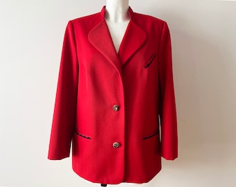 Vintage 80er Jahre Dirndl Blazer: Bayerische Festtagsjacke, Large