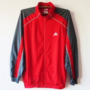 Red Adidas Jacket Adidas Zipper Track Jacket Hipster Sports Jacket Sportswear Bright Club Kid Trainer Jacket Large Size