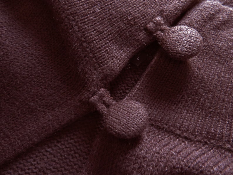 Brown Bolero Jacket Cropped Knitted Cardigan Short Sleeve Knit Women Jacket Gift for Her Size Large