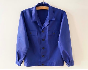 ジャケット・アウター 60s 70s Germany cover all cotton twill 60s Style French Chalk Blue Cotton Twill Canvas Chore Jacket