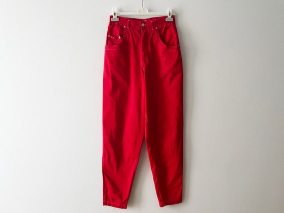 Bright red jeans online