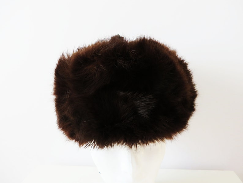 Ushanka Hat Ear Flaps Trapper Trooper Rabbit Fur Winter Hat Soviet Vintage 70s Chocolate Brown Traditional Russian Winter hat Gift for Her