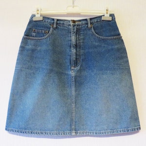 Light Blue Denim Skirt Paneled A line Mini Jeans Skirt High Waist Cotton Hippie Grunge Bohemian Boho Western Summer Skirt Medium Size