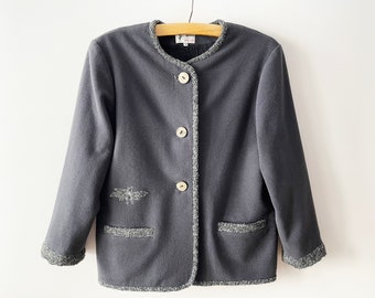 80s Österreichischer Loden Blazer: Vintage Dirndl Jacke, Medium