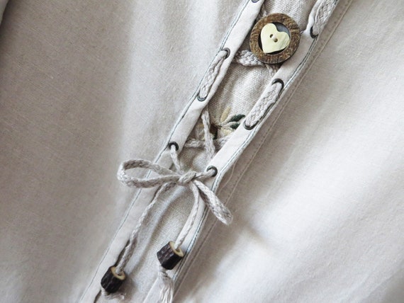 90s Women Dirndl Shirt Long Sleeve Embroidered Li… - image 3