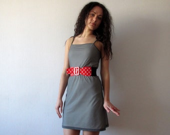 90s Women mini dress, Spaghetti straps gown, grey ivory layered dress, gift for her, small to medium size