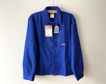 60s Style French Cotton Twill Navy Blue Canvas Chore Jacket